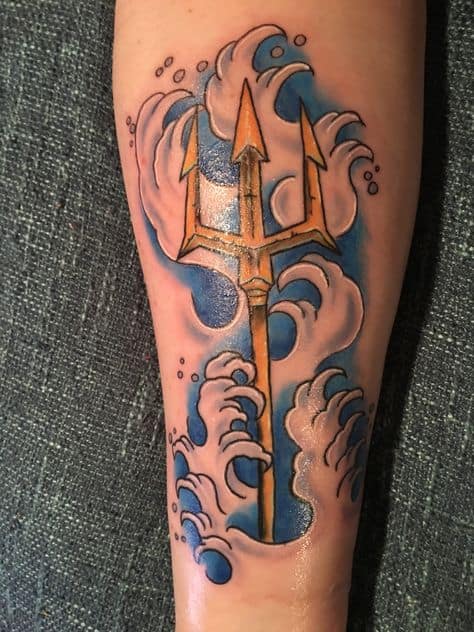 Tatuagem Poseidon colorida