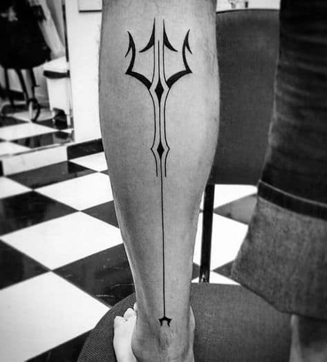 Tatuagem Poseidon perna