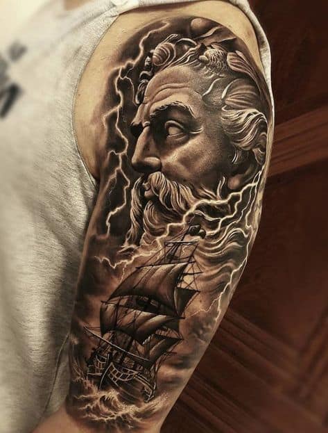 Tatuagem do Poseidon sombreado