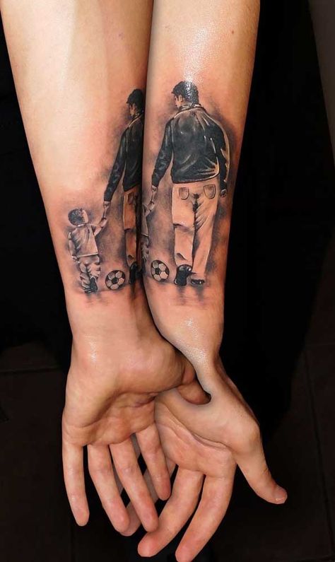 tatuagem Pai e Filho futebol