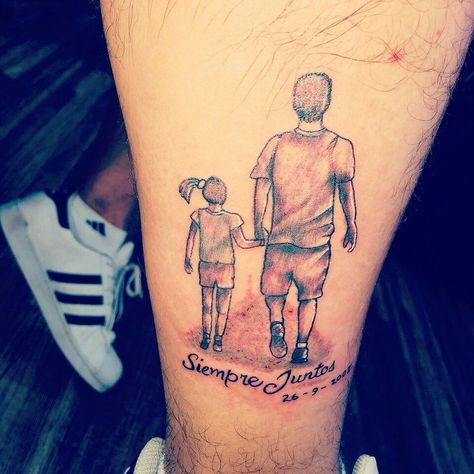 tatuagem Pai e Filho perna 1
