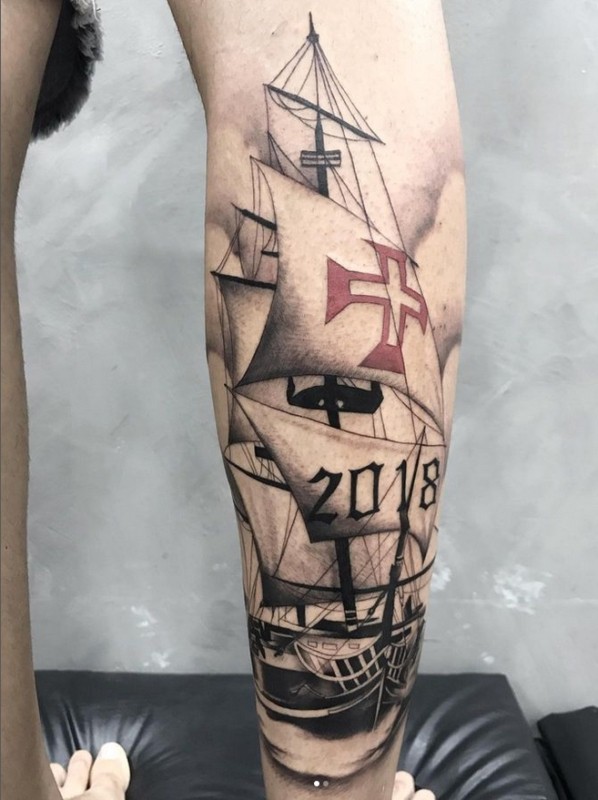 11 tatuagem Vasco na perna @baggiotattoo