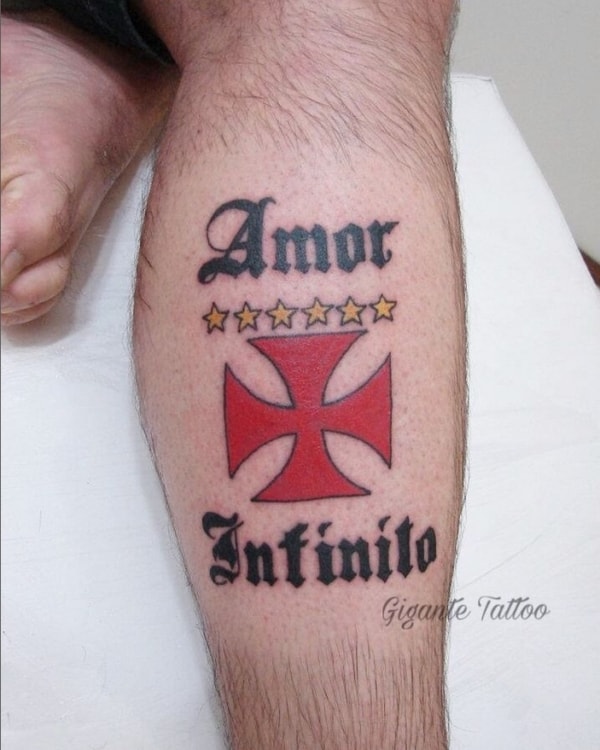 14 tattoo do Vasco na perna @gigantetattoo