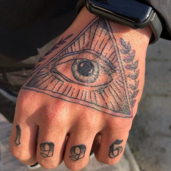 17 tatuagem masculina na mão olho que tudo vê @b thay tattoo