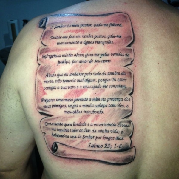 17 tatuagem salmo 23 nas costas Rafael Guimarães 86