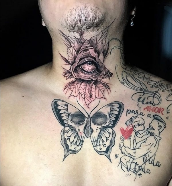 32 tattoo no pescoço olho da providência @spartan tattoog1
