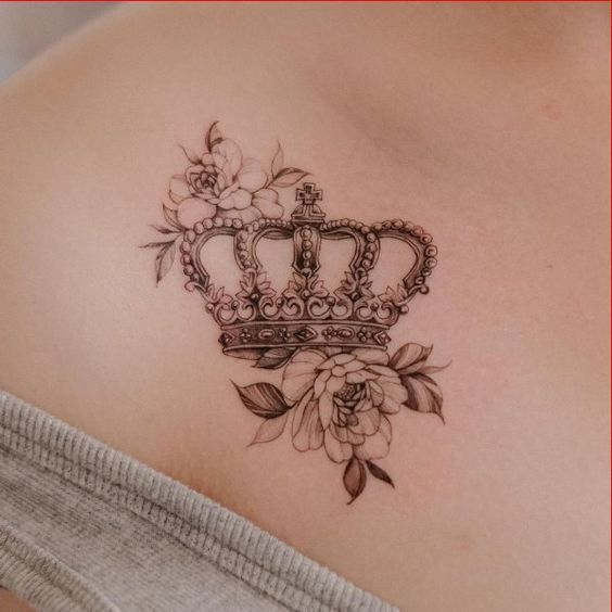39 tattoo coroa com flores Pinterest