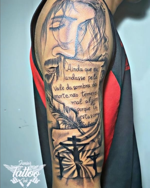 45 tattoo masculina bíblica @junior tattoo ink