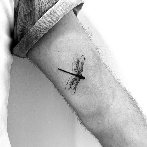 54 tatuagem masculina de libélula no braço Pinterest