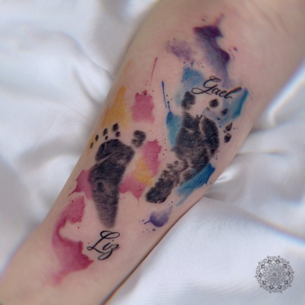 61 tattoos de pezinhos com colorido aquarela @duda dahmer