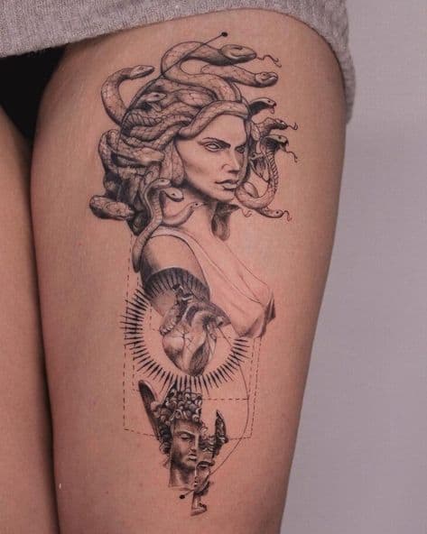 tatuagem mitologia feminina medusa