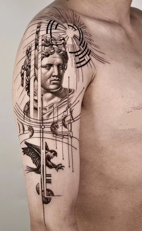 tatuagem mitologia masculina braço ideias