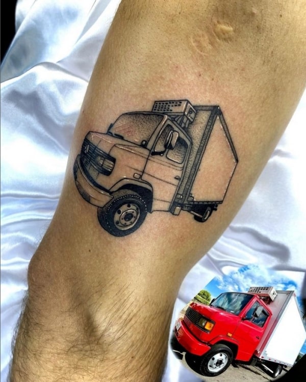 1 tatuagem no braço de caminhão @sezilopestattoo