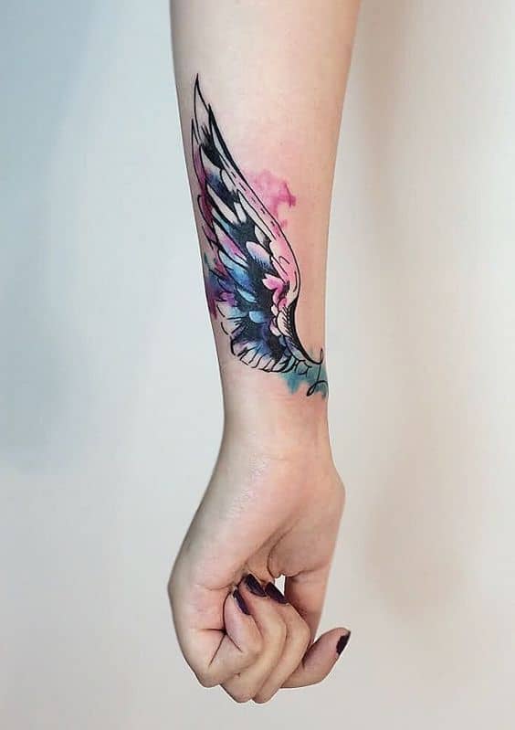 11 tattoo no braço asa de anjo Pinterest