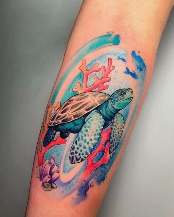 2 tatuagem colorida fundo do mar @rocioardillatattoo