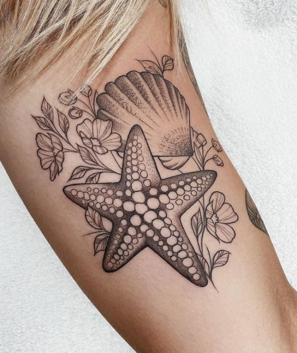 34 tattoo feminina concha e estrela do mar Pinterest