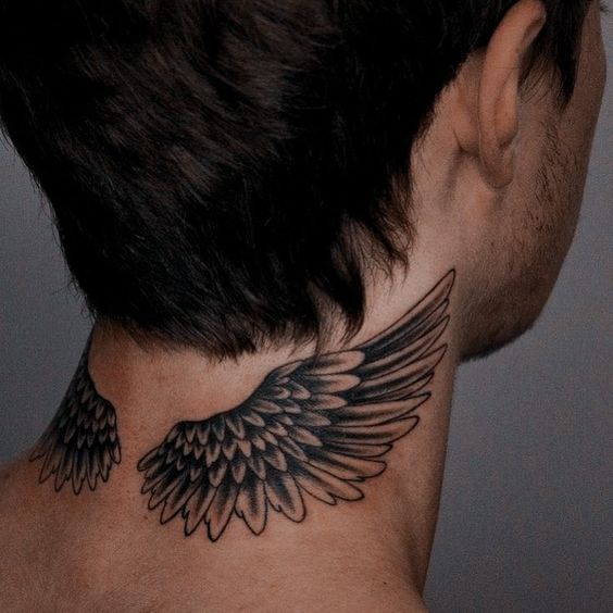 35 tattoo pescoço asas de anjo Pinterest