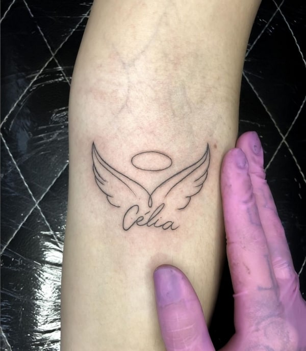 4 tatuagem asa de anjo com nome @anna riskado