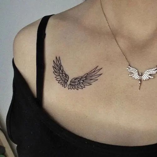 48 tatuagem delicada asas de anjo Pinterest