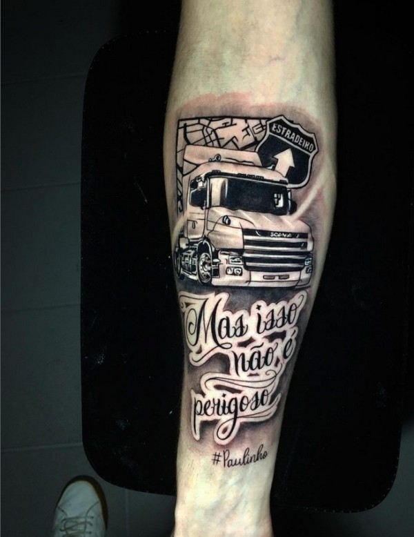48 tatuagem masculina de caminhão @peretattoo