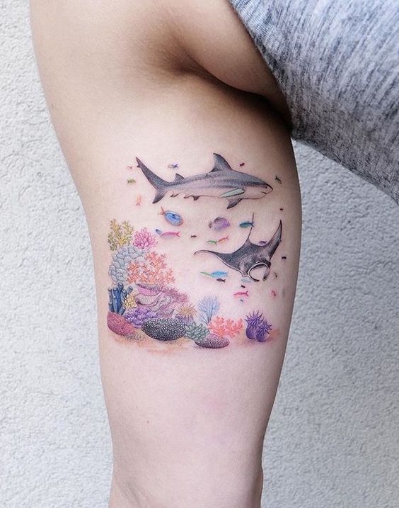 5 tatuagem delicada fundo do mar Pinterest