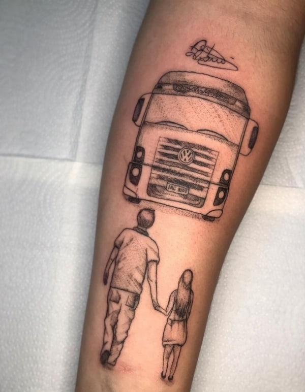 56 tatuagem feminina caminhão @leets tattooart