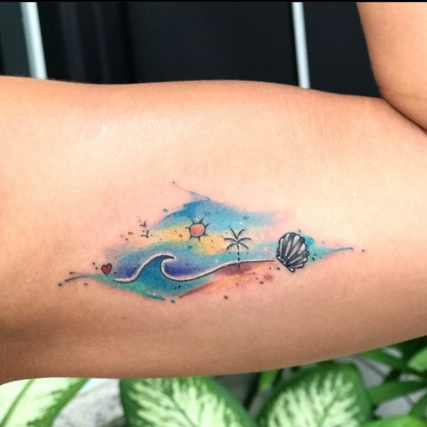 59 tattoo colorida e delicada mar @arthuroliveira tattoo