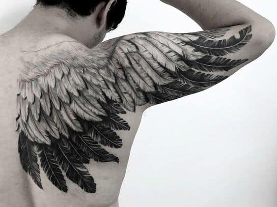 61 tatuagem masculina asa de anjo Pinterest