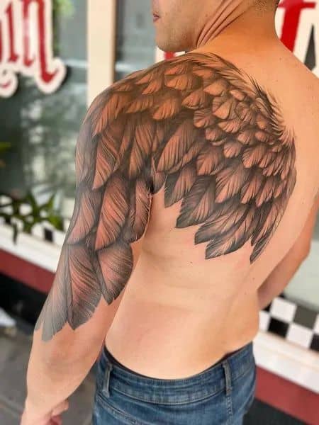 63 tattoo masculina asa de anjo Pinterest