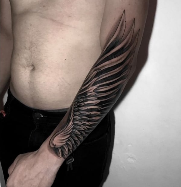 66 tattoo masculina asa de anjo no braço @jorgeluiz tattoos