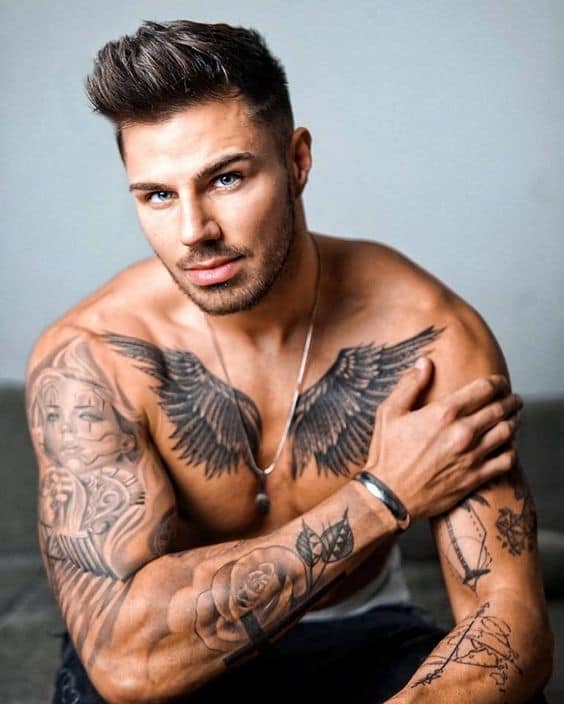 67 tattoo masculina asas de anjo Pinterest