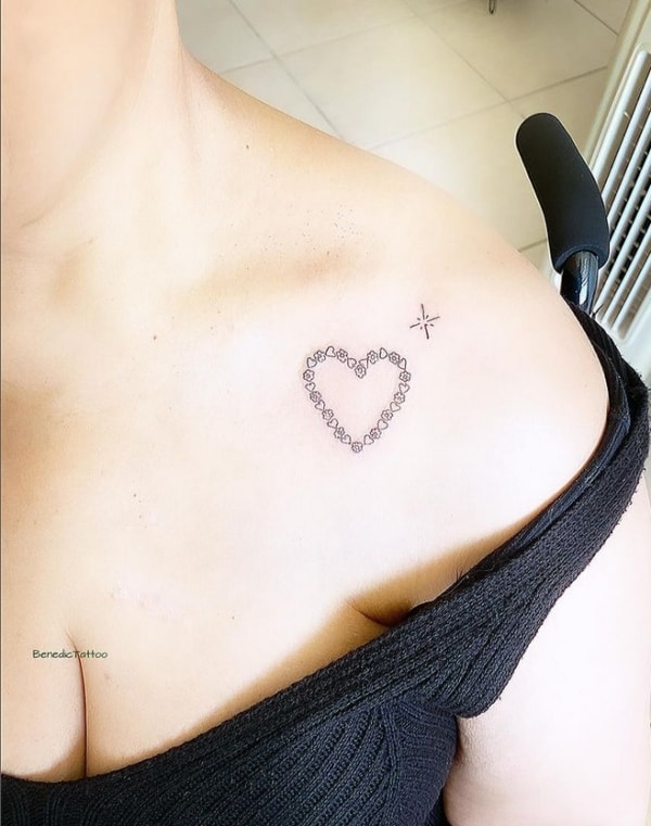 11 tatuagem pequena de coração no ombro @benedictattoo