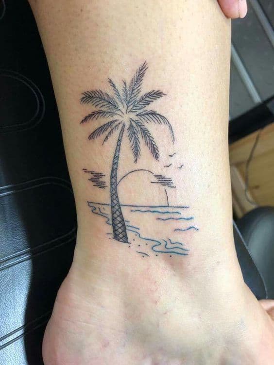 12 tattoo minimalista praia e sol Pinterest