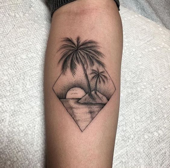 13 tattoo de praia e sol Pinterest