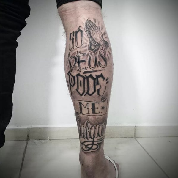 22 tattoo na perna só Deus pode me julgar @thiagotattoosc