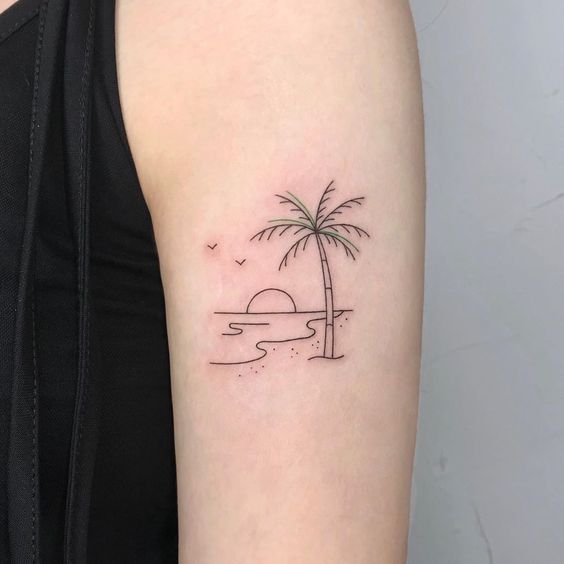 22 tatuagem de praia minimalista Pinterest
