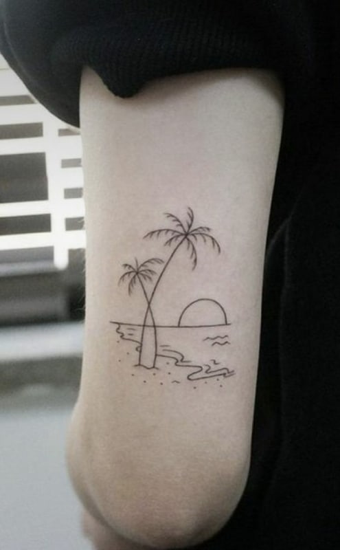 24 tattoo minimalista de praia Pinterest