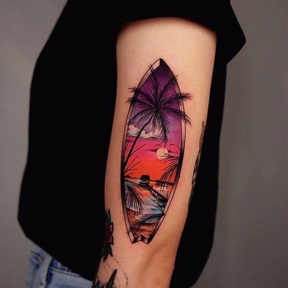 26 tatuagem feminina e colorida praia Pinterest