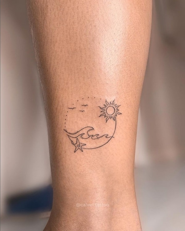 27 tatuagem de até 5 cm na perna @calvet tattoo