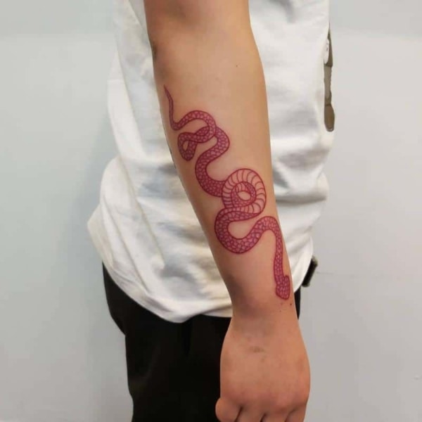 28 tattoo masculina de cobra vermelha Saved Tattoo