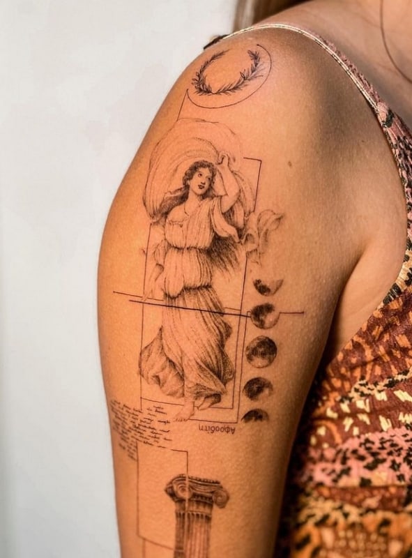 29 tatuagem mitologia grega Afrodite @majufrotattoo