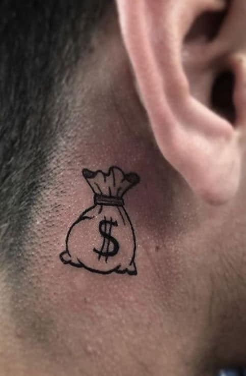 30 tatuagem de saco de dinheiro no pescoço Pinterest
