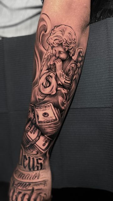 6 tattoo anjo e dinheiro Pinterest