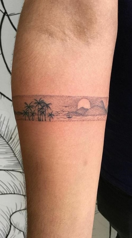 6 tattoo no braço praia Pinterest
