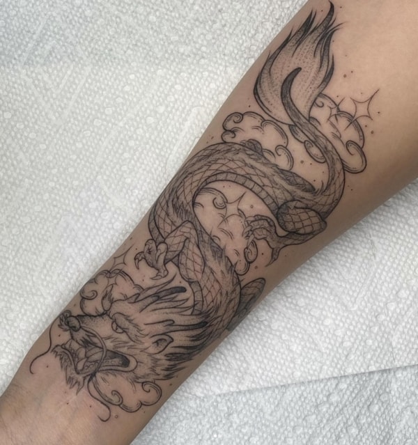 8 tatuagem antebraço dragão oriental @aandersontattoo