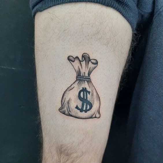 9 tattoo saco de dinheiro Pinterest