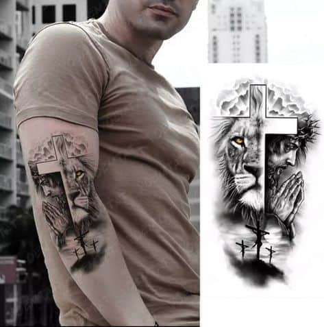 Tatuagem leão com cruz masculina dicas
