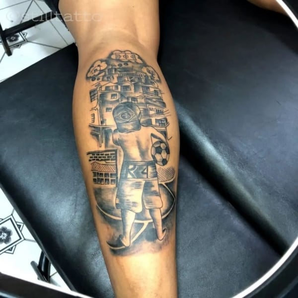 11 tattoo favela na perna @stilltatto