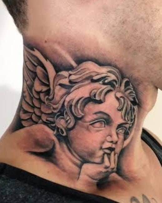 16 tatuagem pescoço anjo Pinterest