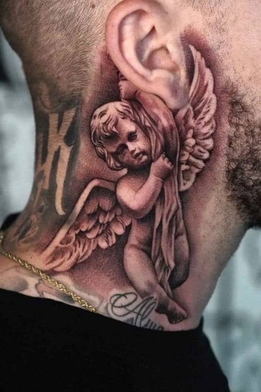 17 tatuagem anjo bebê pescoço Pinterest